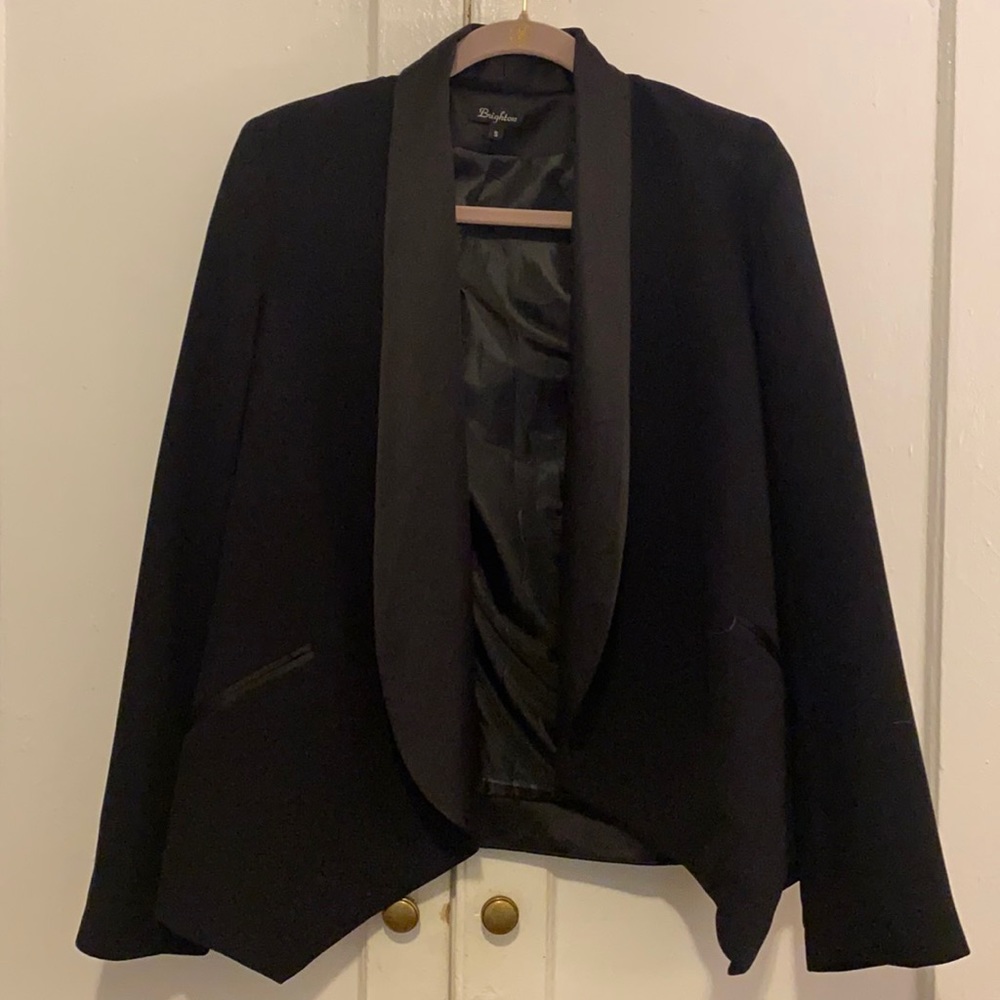 Black Tuxedo Style Blazer with Silk Trim